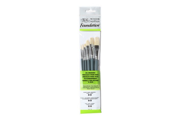 Foundation oil colour short brush pack 6pcs ass.